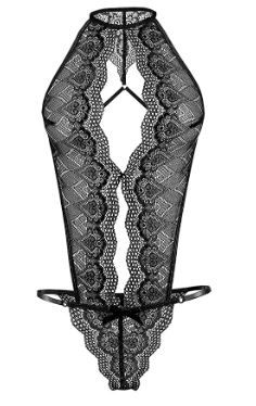 Photo 1 of EROMATE Sexy Lingerie for Women Lace Bodysuit One Piece Mini Teddy Nightwear Black ONE SIZE