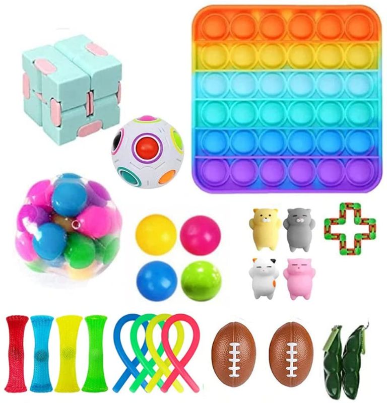 Photo 1 of Fidget Toys Set, 25Pcs Fidget Toys for Adults and Kids, Push pop Bubble,Sensory Toys, Figetget Toys Pack for Stress and ADHD of Anxiety Relief of and Autism Stress Toys
