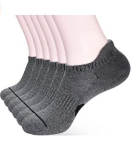 Photo 1 of Corlap Ankle Athletic Running Socks With Cushioned 6 Pack Low Cut Tab Sports Socks for Men and Women GRAY