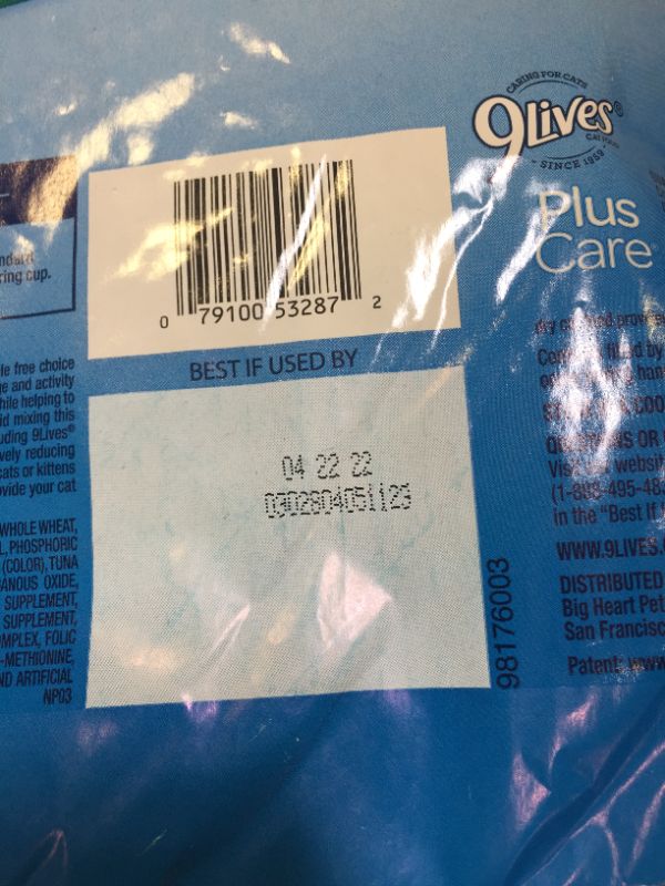 Photo 1 of 9Lives Plus Care Dry Cat Food, 13.3 Lb best by 04.22.2022