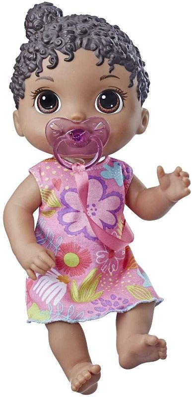 Photo 1 of Baby Alive Baby Lil Sounds: Interactive Black Hair Baby Doll for Girls & Boys Ages 3 & Up, Makes 10 Sound Effects, Including Giggles, Cries, Baby Doll with Pacifier
