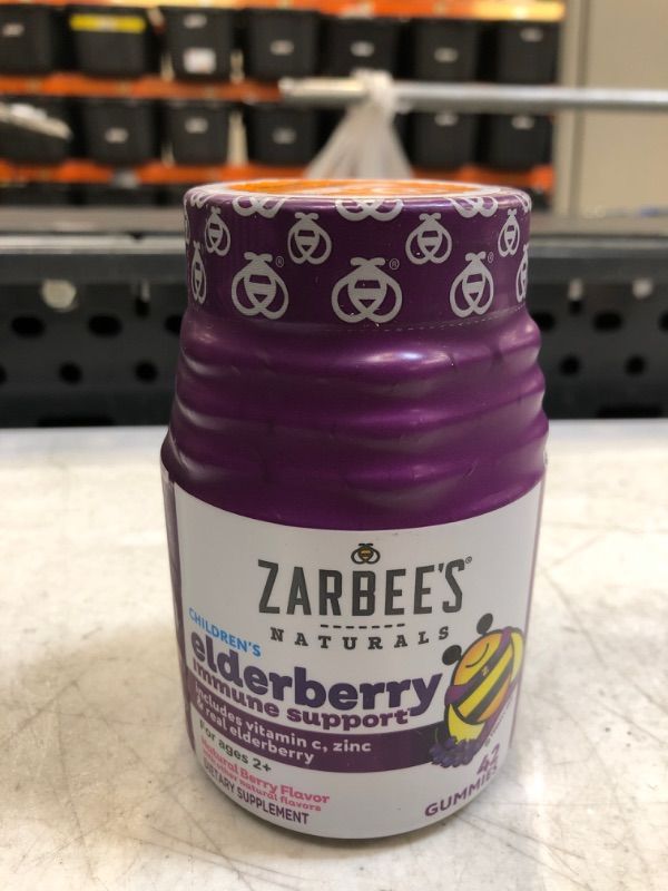 Photo 2 of Zarbee's Naturals Children's Elderberry Immune Support with Vitamin C & Zinc, Natural Berry Flavor, 42 Gummies, Best By May 2022
