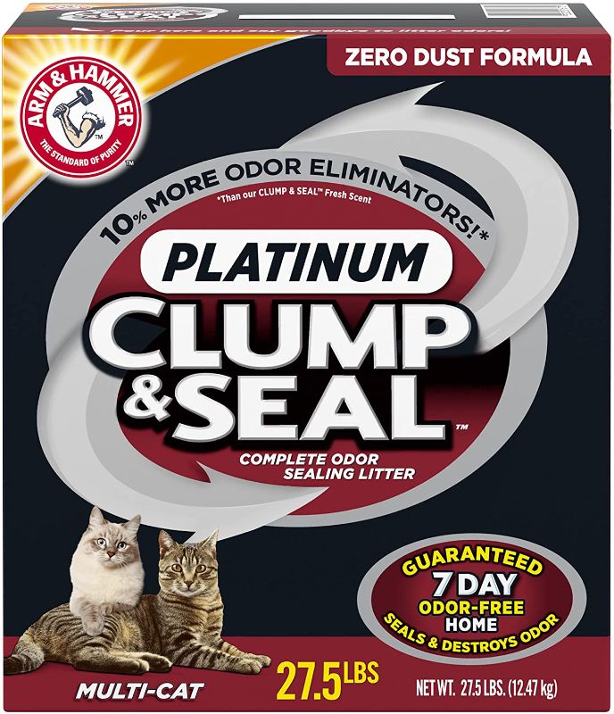 Photo 1 of ARM & HAMMER Clump & Seal Platinum Clumping Cat Litter, Multi-Cat, 27.5lb