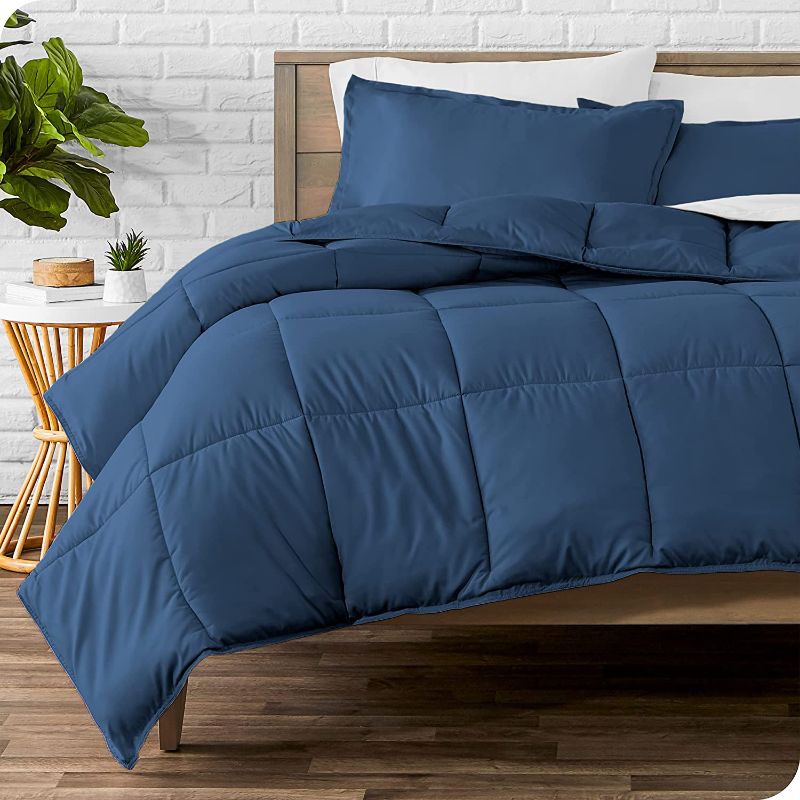 Photo 1 of Bare Home Comforter Set - Queen Size - Goose Down Alternative - Ultra-Soft - Premium 1800 Series - All Season Warmth (Queen, Dark Blue)
