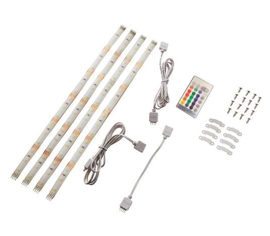 Photo 1 of 12 in. (30 cm) Linkable RGBW Indoor LED Flexible Tape Light Kit (4-Strip Pack)
2 PACK BUNDLE 
