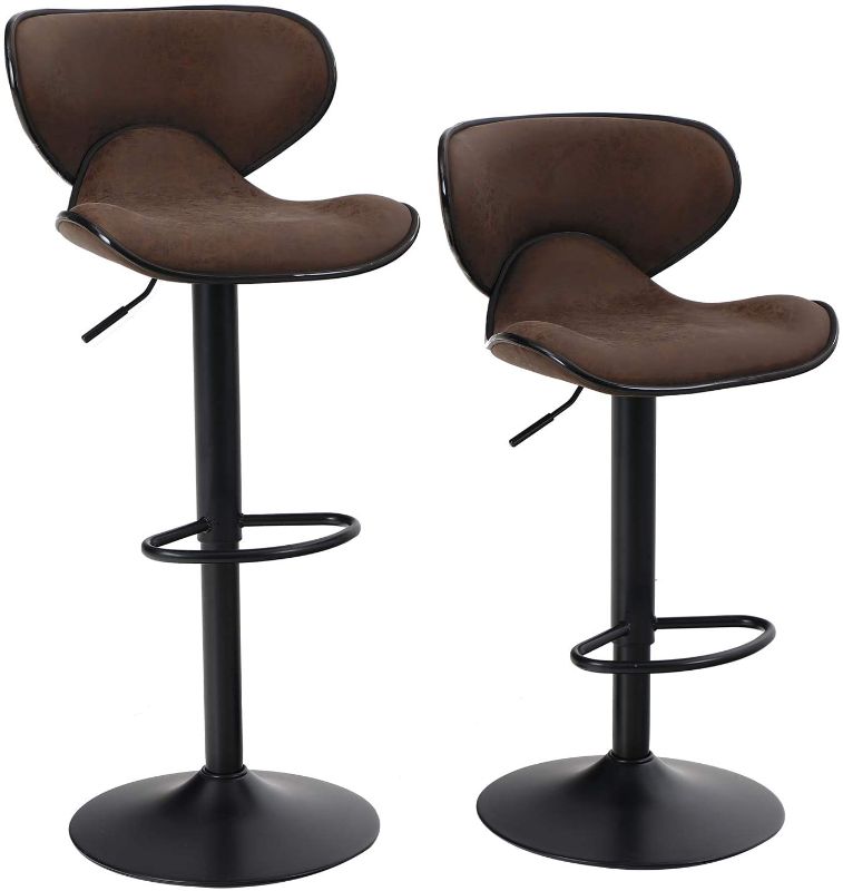 Photo 1 of ALPHA HOME Bar Stools Counter Height Adjustable Swivel Bar Chair Modern Pu Leather Kitchen Counter Stools Dining Chairs Set of 2?350 lbs Capacity ,Brown
MISSING HARDWARE 