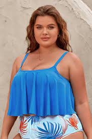 Photo 1 of Charmed Romance Cropped Peplum Plus Size Tankini Top 2X