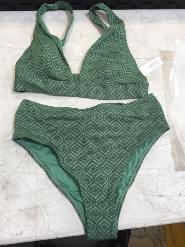 Photo 2 of Armani Green Back Hook High Waisted Bikini LARGE