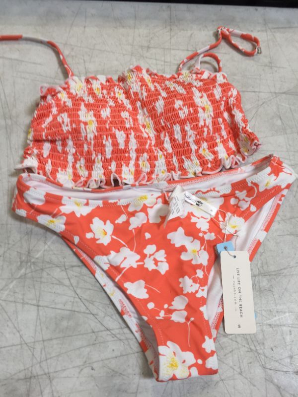 Photo 2 of Floral Smocked Bandeau Bikini SMALL