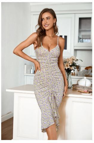 Photo 1 of Brisa V-Neck Adjustable Straps Slip Dress SMALL