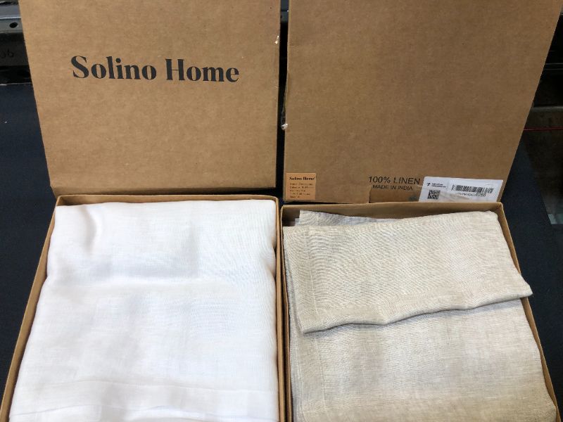 Photo 4 of 2 curtains Solino Home 100% Linen Curtains –  Both 52 x 96 1 Single In The Color White / 1 Single In The Color Light Natural  
-2 DIFFERENT COLORS-
