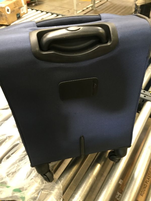 Photo 4 of Amazon Basics Softside Carry-On Spinner Luggage Suitcase - 21 Inch, Navy Blue
