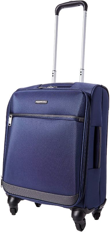 Photo 1 of Amazon Basics Softside Carry-On Spinner Luggage Suitcase - 21 Inch, Navy Blue
