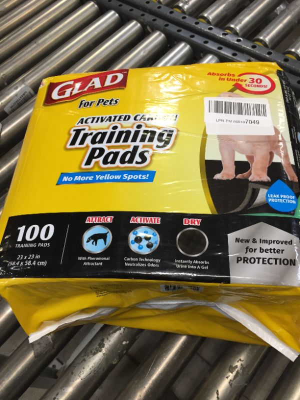 Photo 1 of Glad For Pets Activated Carbon Dog Training Pads, 23" x 23", 100 count