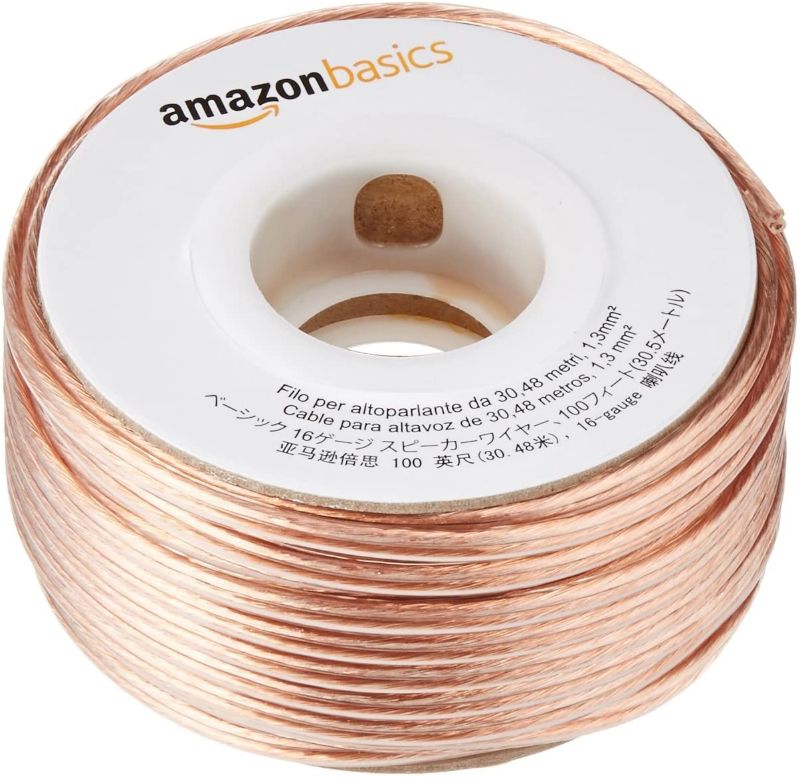 Photo 1 of Amazon Basics 16-Gauge Speaker Wire Cable, 100 Feet
