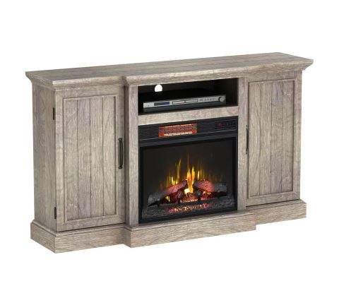 Photo 1 of Electric Fireplace TV Stand Freestanding Media Console Adjustable Embossed Oak
