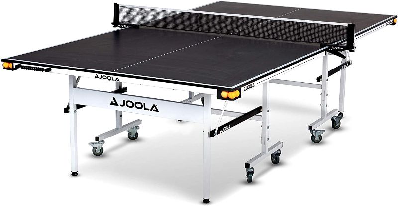 Photo 1 of JOOLA Rally TL - Professional MDF Indoor Table Tennis Table w/ Quick Clamp Ping Pong Net & Post Set - 10 Minute Easy Assembly - Corner Ball Holders - Ping Pong Table w/ Playback Mode
