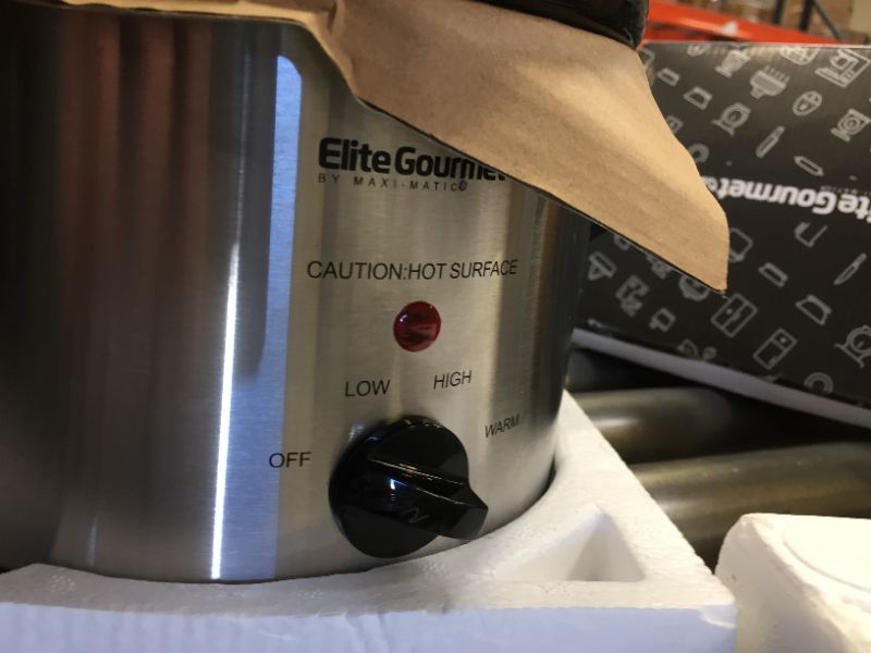 Photo 3 of Elite Gourmet MST-250XS Electric Slow Cooker Ceramic Pot, with Adjustable Temp, Entrees, Sauces, Soups, Roasts, Stews & Dips, Dishwasher Safe (1.5 Quart, Stainless Steel)

