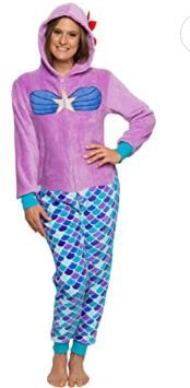 Photo 1 of Silver Lilly Mermaid Costume Pajamas - Unisex Adult Plush Novelty Cosplay One Piece ---(4PACK)
