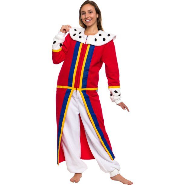 Photo 1 of FUNZIEZ! Queen Costume - Princess Pajamas - Medieval Jumpsuit (Red, Small)---- (2PACK)