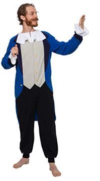 Photo 1 of Funziez! Colonial Pilgrim Costume - Adult One Piece- Patriot Pajamas (Blue, XL)---(2PACK)
