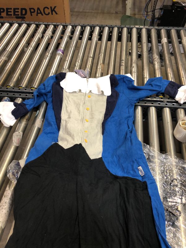 Photo 2 of Funziez! Colonial Pilgrim Costume - Adult One Piece- Patriot Pajamas (Blue, XL)---(2PACK)
