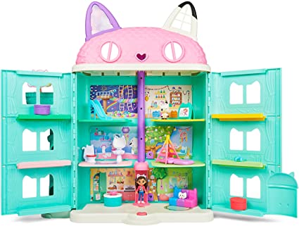 Photo 1 of Gabby's Dollhouse Purrfect Dollhouse with 2 Toy Figures, 8 Furniture Pieces, 3 Accessories, 2 Deliveries and Sounds, Kids Toys for Ages 3 and up
