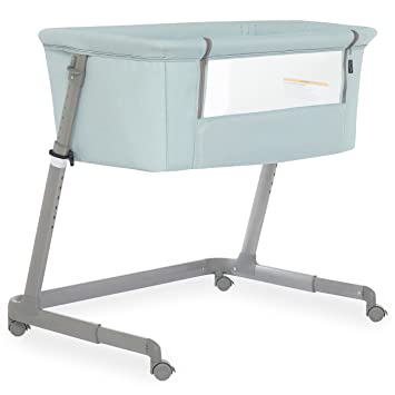 Photo 1 of Dream On Me Seashell Bassinet and Bedside Sleeper, Blue Haze, 36.5 x 26.5 x 28", 17.4 lb
