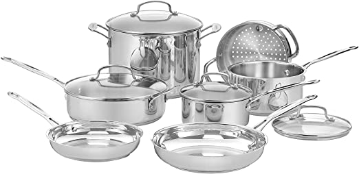 Photo 1 of Cuisinart 77-11G Chef's Classic Stainless Steel 11-Piece Cookware Set, Silver
