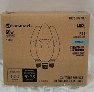 Photo 1 of 2 BOXES EcoSmart 60-Watt Equivalent B11 Candle Dimmable Daylight 3-Pack  6 LIGHTS TOTAL
