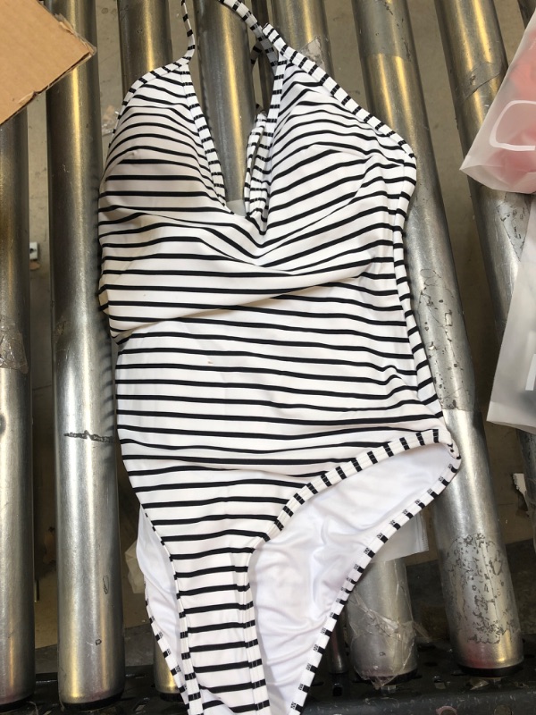 Photo 2 of CUPSHE SWIMWEAR -- BLACK AND WHITE STRIPES --- SIZE SMALL 