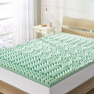 Photo 1 of Best Price Mattress 1.5 Inch 5-Zone Memory Foam Mattress Topper, Calming Aloe Vera Infusion, CertiPUR-US Certified, Full
