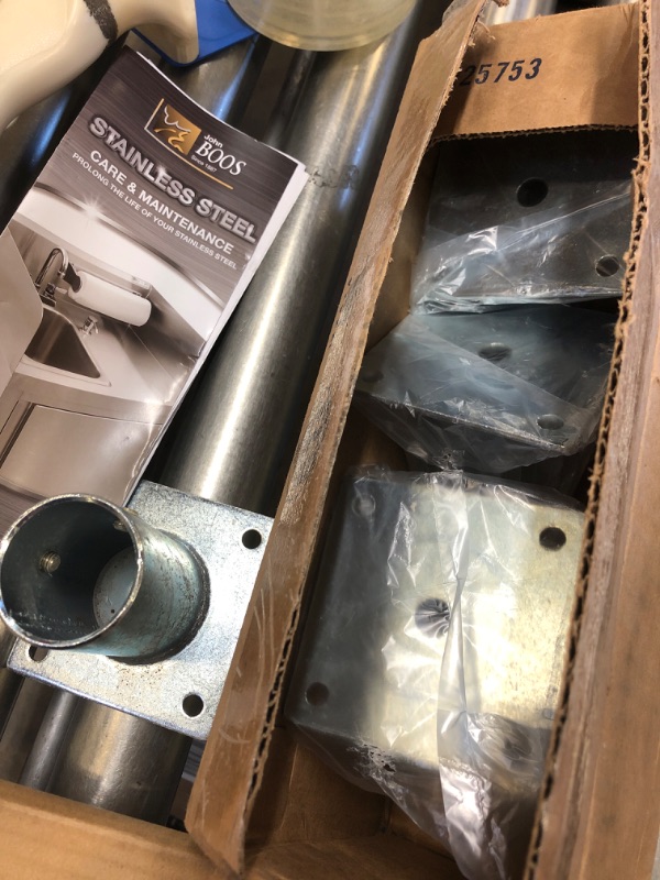 Photo 1 of John Boos Adjustable Stainless Steel Flange Feet, square base