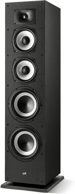 Photo 1 of Polk Monitor XT70 Large Tower Speaker - Hi-Res Audio Certified, Dolby Atmos & DTS:X Compatible, 1" Tweeter, (2) 6.5" Dynamically Balanced Woofers, (2) 8" Passive Radiators, (Single, Midnight Black)
