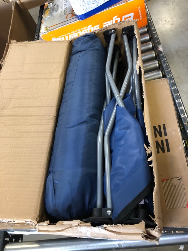 Photo 1 of Regalo My Cot Deluxe Portable Toddler Bed, Includes Sleeping Bag, Navy