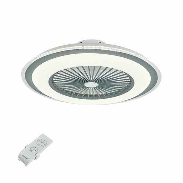 Photo 1 of 23'' Invisible Ceiling Fan Light LED 3 Lighting Color Bedroom Office w/ Remote