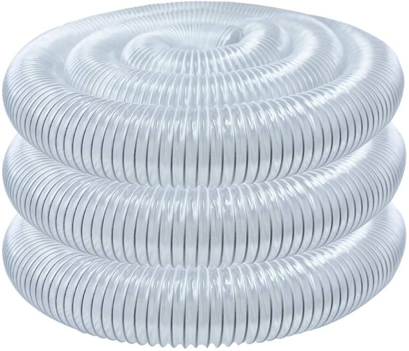 Photo 1 of POWERTEC 70267 PVC Dust Collection Hose (6 Inch x 20 Feet) | Left Spiral Flexible Clear View Heavy Duty PVC Hose
