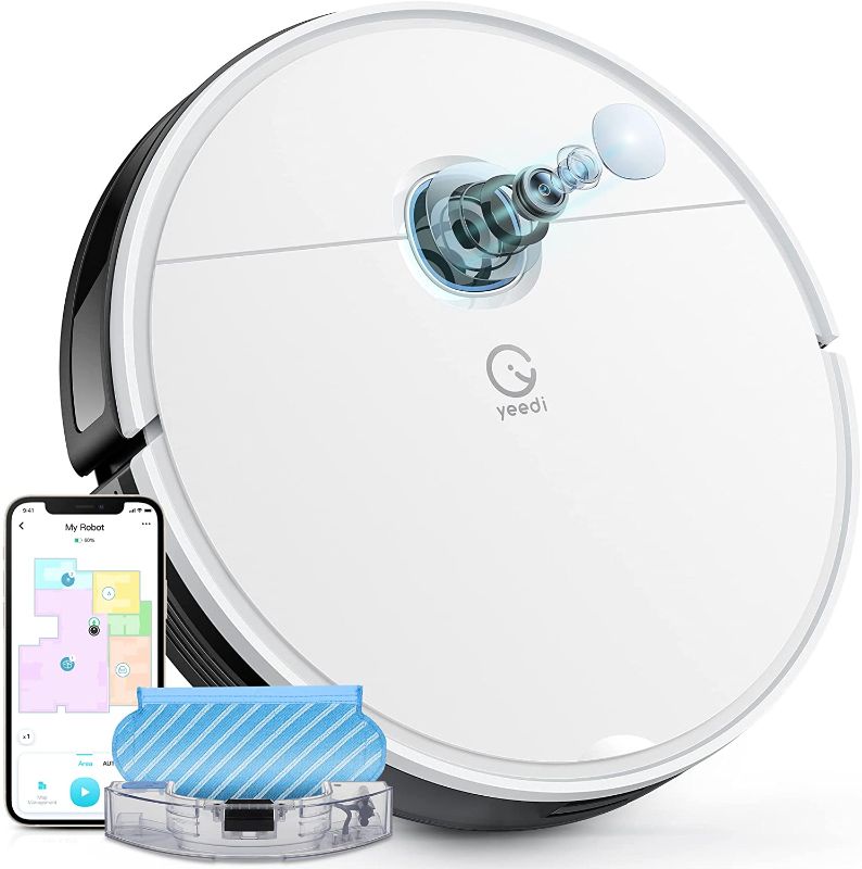 Photo 1 of yeedi vac max Robot Vacuum and Mop, 3000Pa Suction Power, Carpet Detection,Visual Mapping and Navigation, Editable Home Map,Virtual Boundary, 200mins Runtime, Self-Empty Station Compatible
