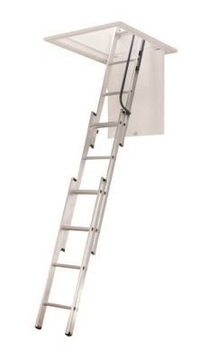 Photo 1 of Werner AA1510B Aluminum Attic Ladder 7 Foot To 9 Foot 10 Inch Height 250 Pound
