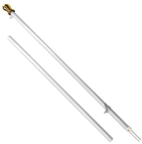 Photo 1 of 6ft Spinning Stabilizer Pole (White) - Spinning Tangle-Free Flag Pole for Home, Porch, Business, School, etc
