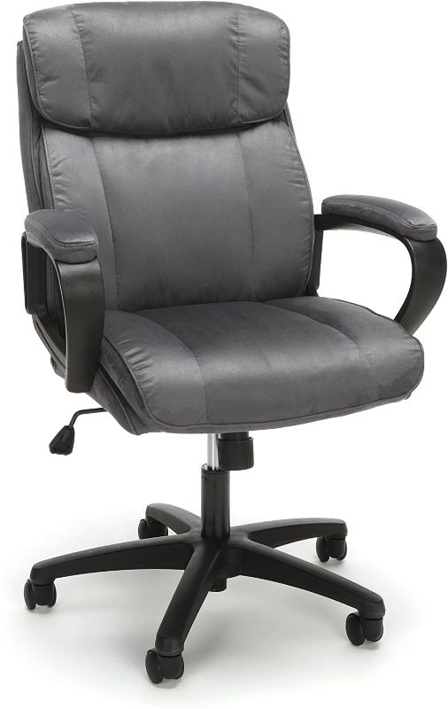 Photo 1 of OFM ESS Collection Plush Microfiber Office Chair, in Gray (ESS-3082-GRY)
