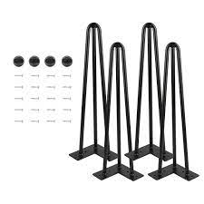 Photo 1 of 4 Pcs Height 16 inches Black Table Leg Stand Home Furniture Legs Black Steel Table Leg