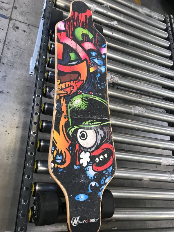 Photo 3 of Electric Skateboard, Electric Longboard with Remote for Adults and Teens, 450W Brushless Motor, 20 MPH Top Speed, 12.5 Miles Range, 5+2 Plys Maple and Bamboo, Max Load 220Lbs
