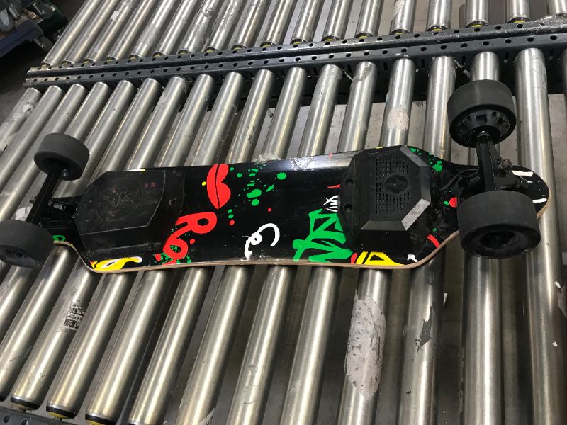 Photo 4 of Electric Skateboard, Electric Longboard with Remote for Adults and Teens, 450W Brushless Motor, 20 MPH Top Speed, 12.5 Miles Range, 5+2 Plys Maple and Bamboo, Max Load 220Lbs
