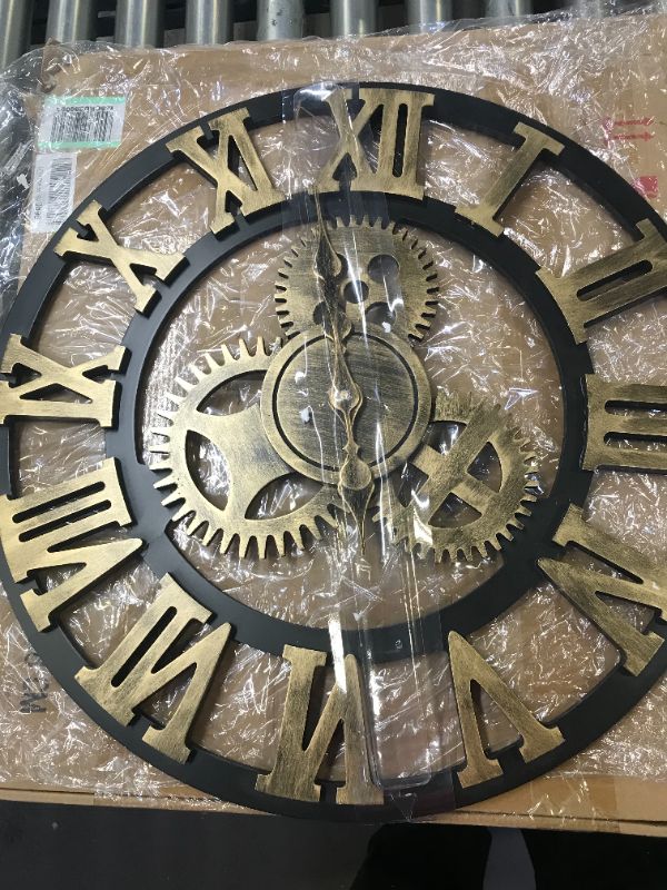 Photo 1 of 2 x 2 foot clock roman numerals time color gold and black 