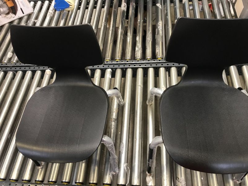 Photo 1 of 25.5 inches black plastic chairs 2 count 