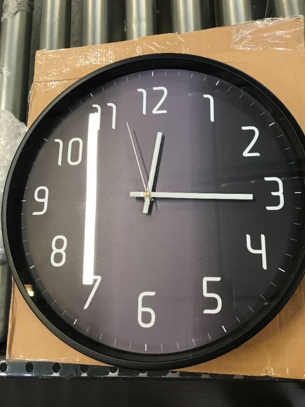 Photo 1 of 14 inches round black clock 