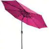 Photo 1 of 9 ft. Deluxe Solar Powered LED Lighted Patio Umbrella in Pink
