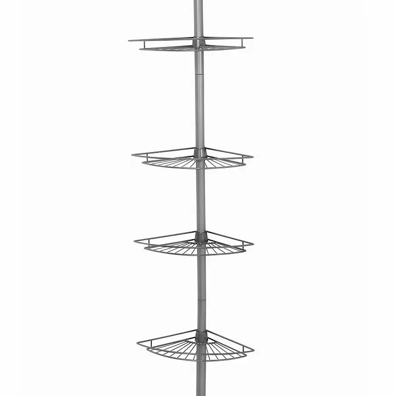Photo 1 of Zenna Home Tension Pole Shower Caddy, Nickel

