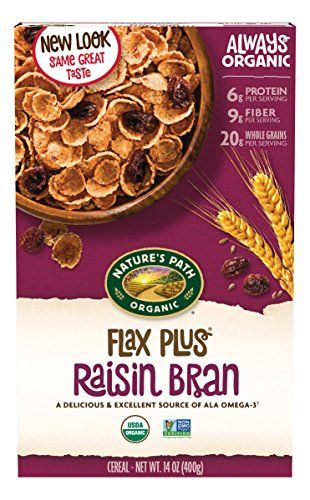 Photo 1 of 4pack Nature's Path Organic Cereal, Flax Plus Raisin Bran, 14 Ounce Box expired january 14 2022
